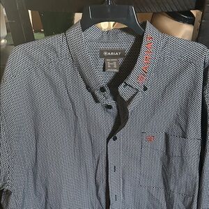 Ariat Black and White Casual Button Down Shirt